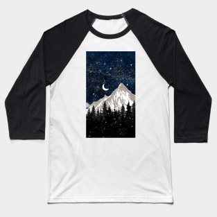 Stars Trees Dark Mountain Wonderland Celestes Studio© Baseball T-Shirt